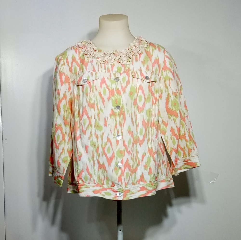 Ruby Rd Button Down Light Weight Jacket Sz 16W - Picture 4 of 5